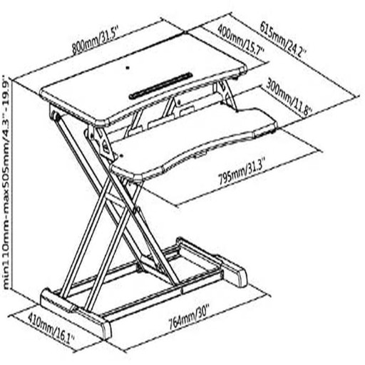 OSCAR 1 Sit Stand Converter desk